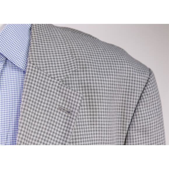 Oak Hill Blazer Gray Taupe Gingham Check 2-Btn Sportcoat Jacket 50 52 2XL - Picture 4 of 10